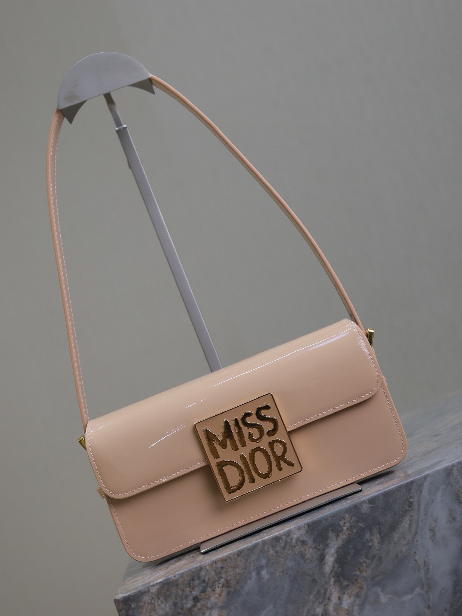 Miss Dior Flap Bag Blush Patent Calfskin